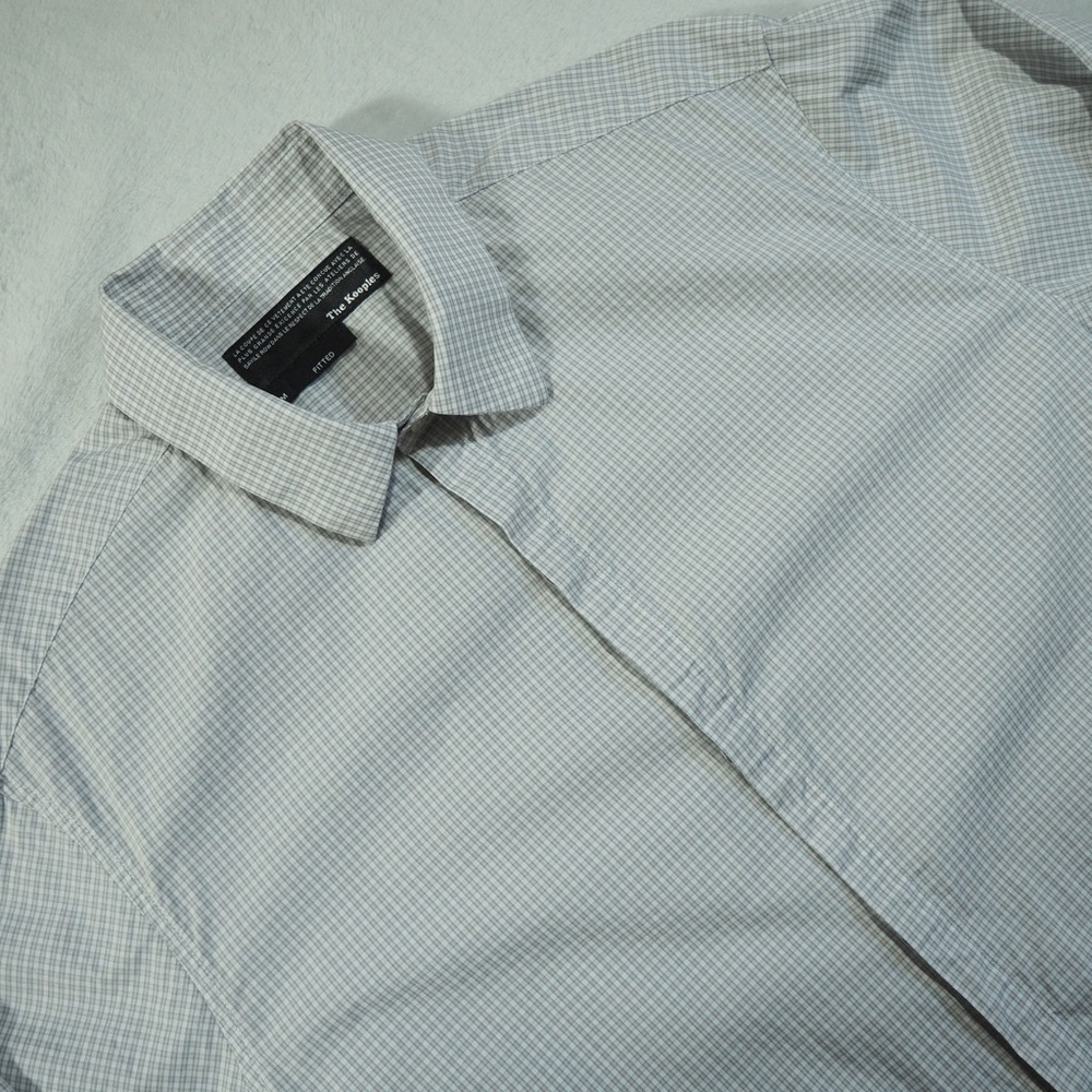 The Kooples Sz M Light Gray/White Check Casual Button-Down Shirt 100% Cotton